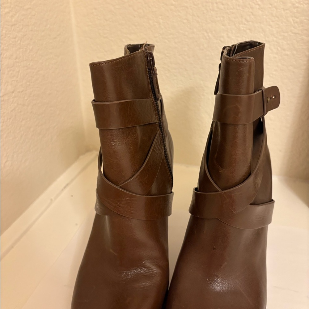 Cole Haan Brown Ankle Booties with Straps